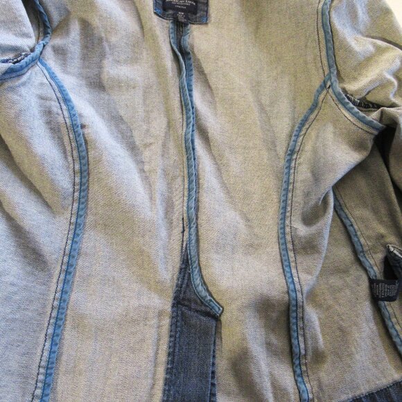 American Eagle Outfitters Women Blazer/Jacket Blue Jean/Denim Buttons Stretch - Picture 16 of 16